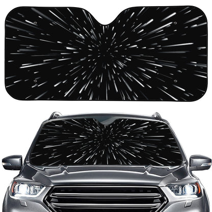 Galaxy Hyperspace Print Car Windshield Sun Shade