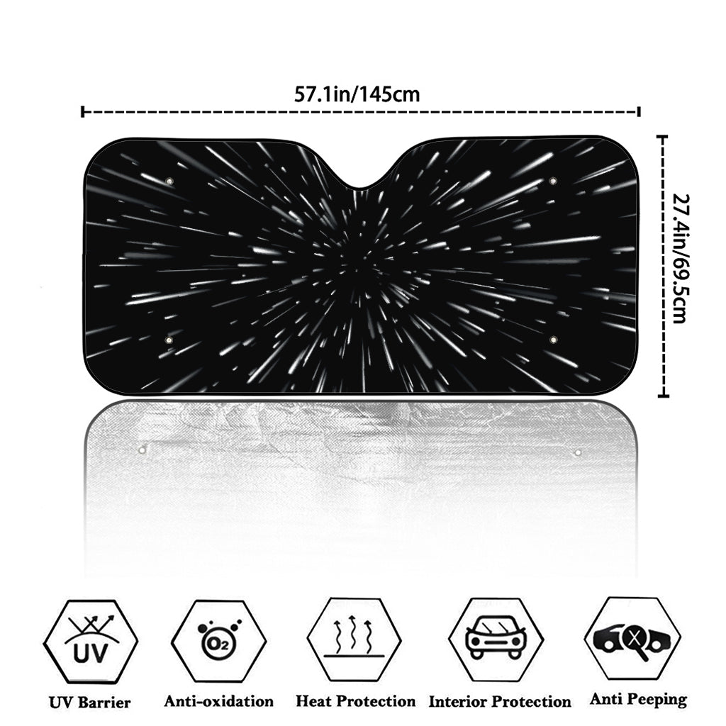 Galaxy Hyperspace Print Car Windshield Sun Shade