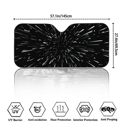 Galaxy Hyperspace Print Car Windshield Sun Shade