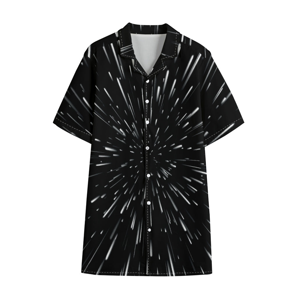 Galaxy Hyperspace Print Cotton Hawaiian Shirt