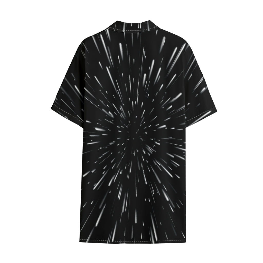 Galaxy Hyperspace Print Cotton Hawaiian Shirt