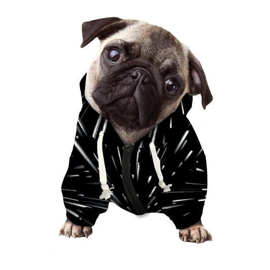 Galaxy Hyperspace Print Dog Zip Up Hoodie