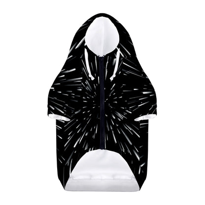 Galaxy Hyperspace Print Dog Zip Up Hoodie