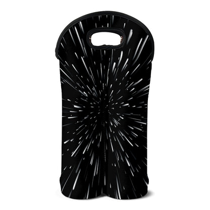 Galaxy Hyperspace Print Double Neoprene Wine Tote