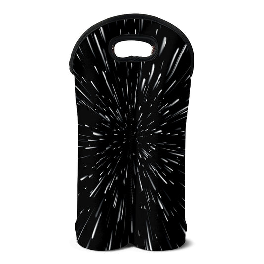 Galaxy Hyperspace Print Double Neoprene Wine Tote
