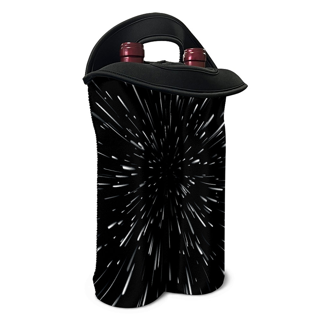 Galaxy Hyperspace Print Double Neoprene Wine Tote