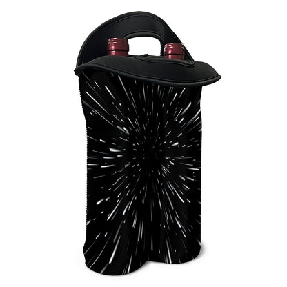 Galaxy Hyperspace Print Double Neoprene Wine Tote