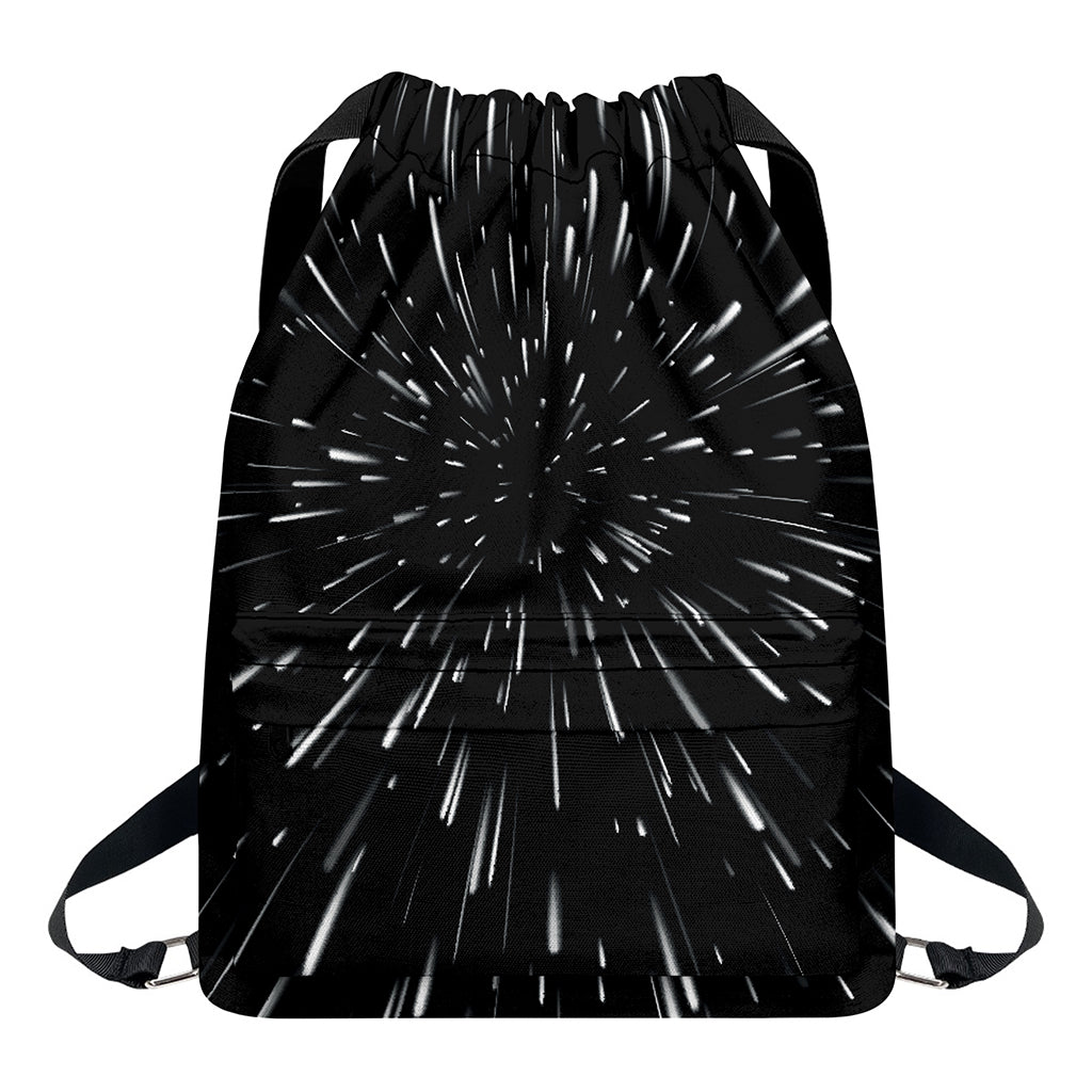 Galaxy Hyperspace Print Drawstring Backpack