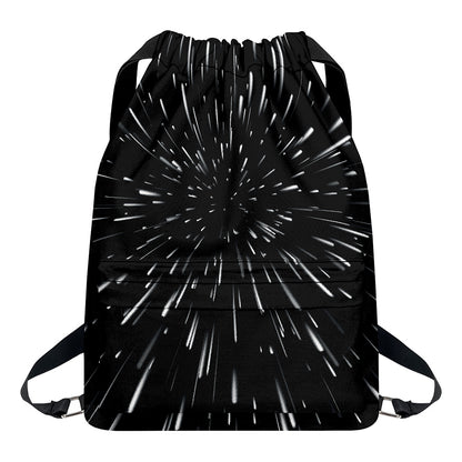 Galaxy Hyperspace Print Drawstring Backpack