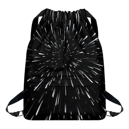 Galaxy Hyperspace Print Drawstring Backpack