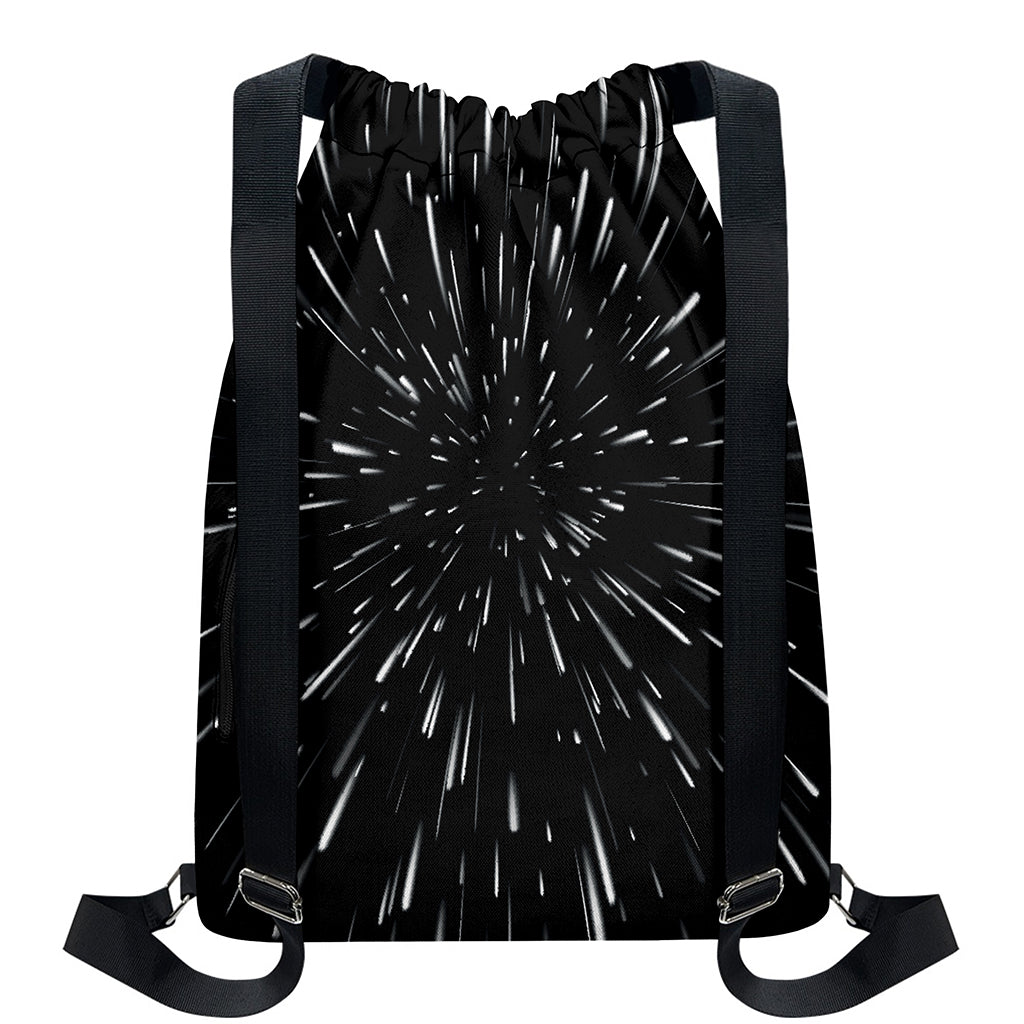 Galaxy Hyperspace Print Drawstring Backpack