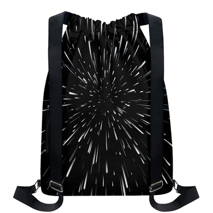 Galaxy Hyperspace Print Drawstring Backpack
