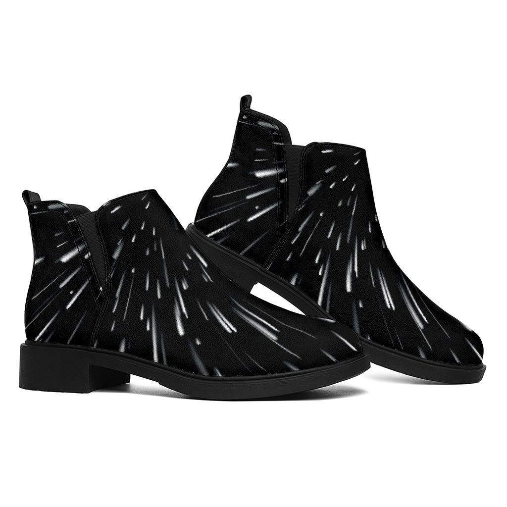 Galaxy Hyperspace Print Flat Ankle Boots