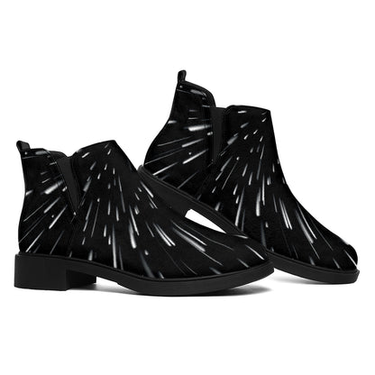 Galaxy Hyperspace Print Flat Ankle Boots