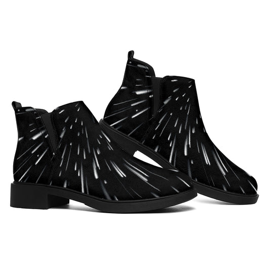 Galaxy Hyperspace Print Flat Ankle Boots