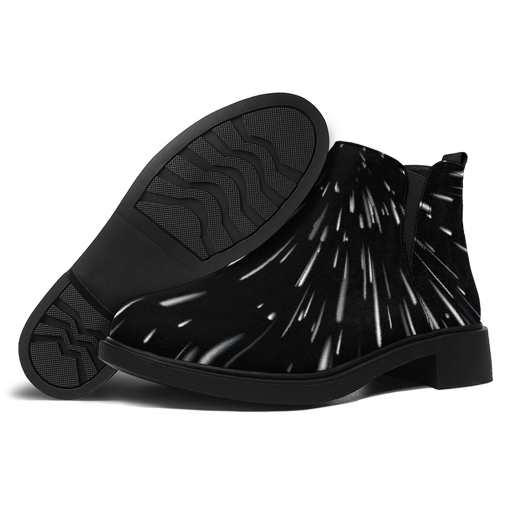 Galaxy Hyperspace Print Flat Ankle Boots