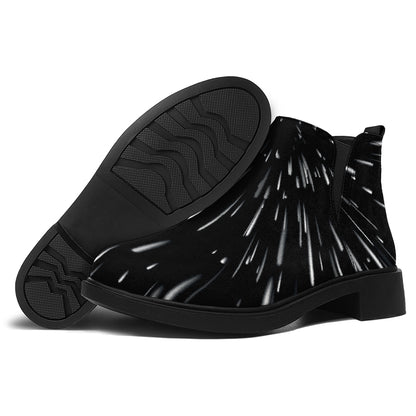 Galaxy Hyperspace Print Flat Ankle Boots