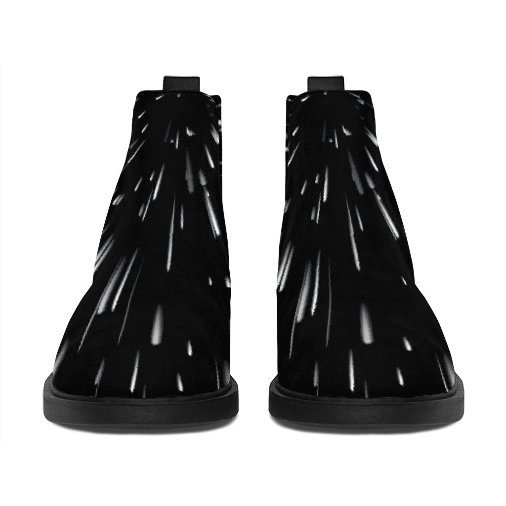 Galaxy Hyperspace Print Flat Ankle Boots