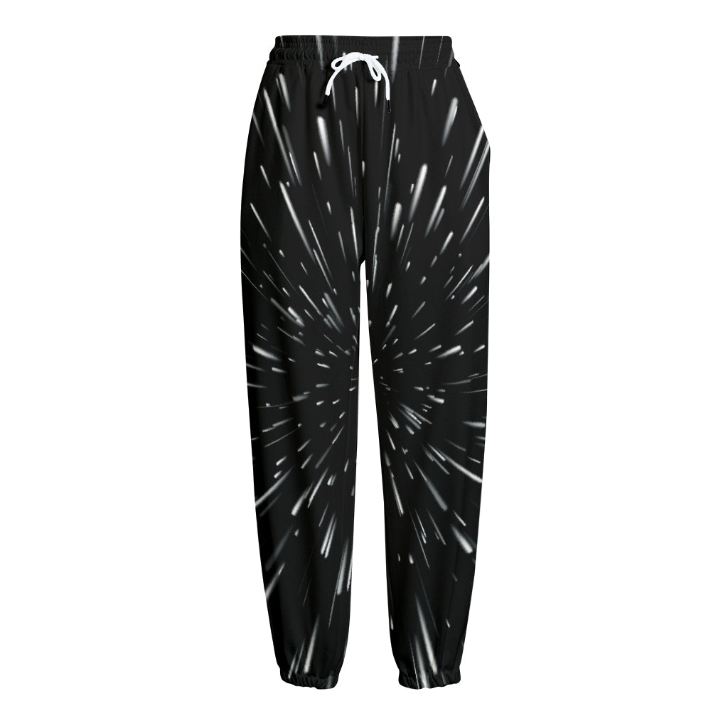 Galaxy Hyperspace Print Fleece Lined Knit Pants