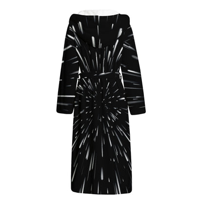 Galaxy Hyperspace Print Hooded Bathrobe