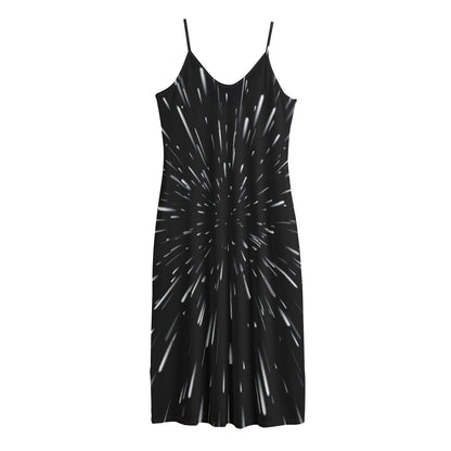 Galaxy Hyperspace Print Jersey Midi Cami Dress