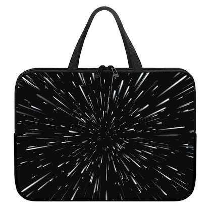 Galaxy Hyperspace Print Laptop Sleeve With Handle