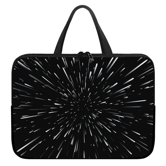 Galaxy Hyperspace Print Laptop Sleeve With Handle