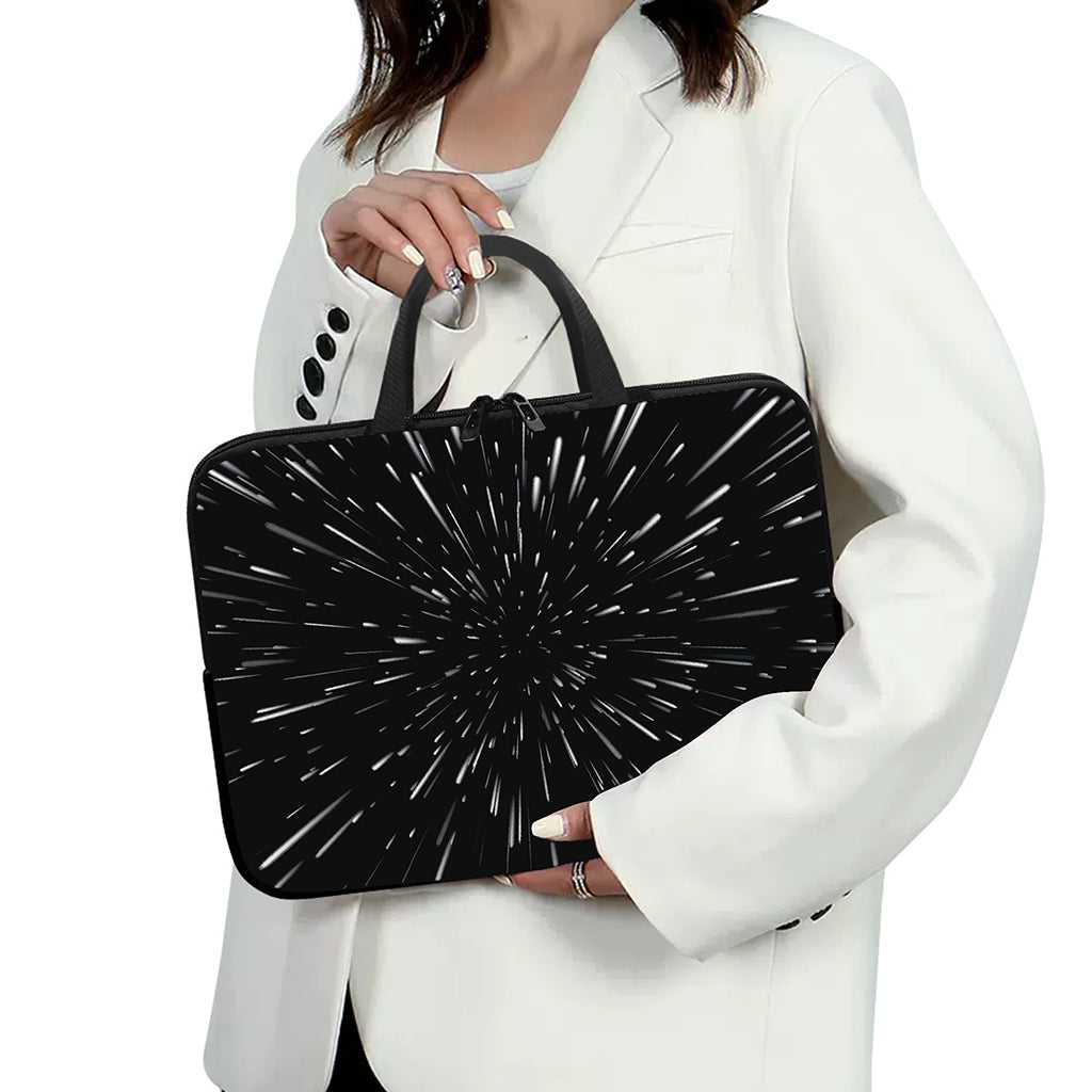 Galaxy Hyperspace Print Laptop Sleeve With Handle