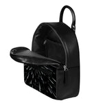 Galaxy Hyperspace Print Leather Backpack