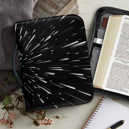 Galaxy Hyperspace Print Leather Bible Cover