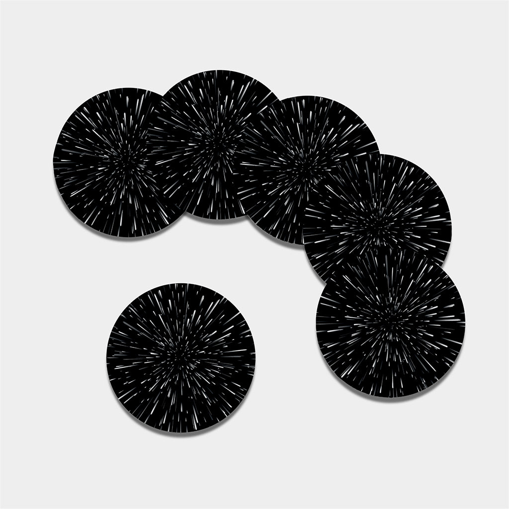 Galaxy Hyperspace Print Leather Coaster Set