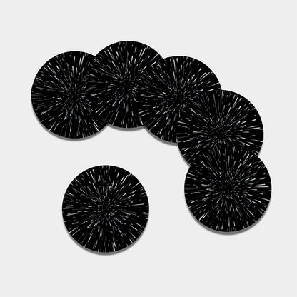 Galaxy Hyperspace Print Leather Coaster Set