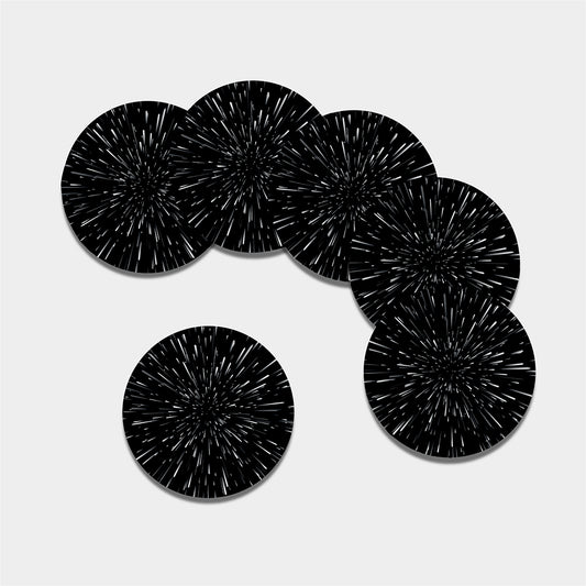 Galaxy Hyperspace Print Leather Coaster Set