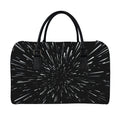 Galaxy Hyperspace Print Leather Duffel Bag