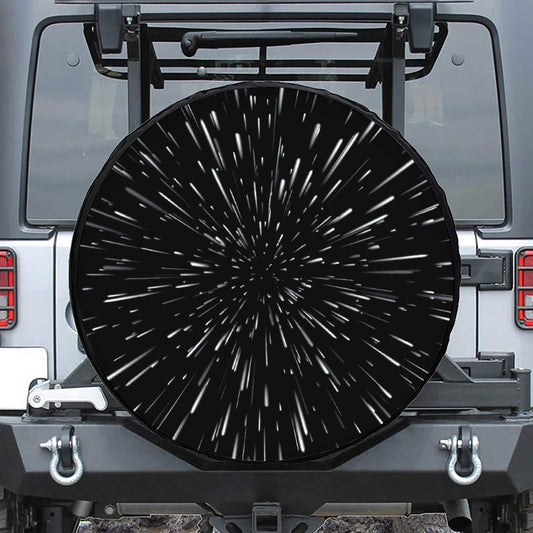 Galaxy Hyperspace Print Leather Spare Tire Cover