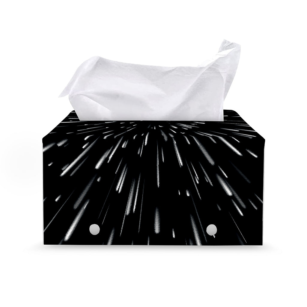 Galaxy Hyperspace Print Leather Tissue Box Cover