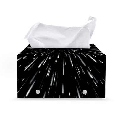 Galaxy Hyperspace Print Leather Tissue Box Cover
