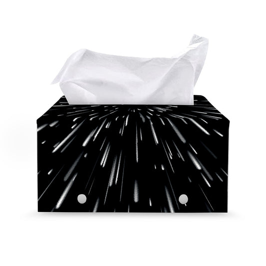 Galaxy Hyperspace Print Leather Tissue Box Cover
