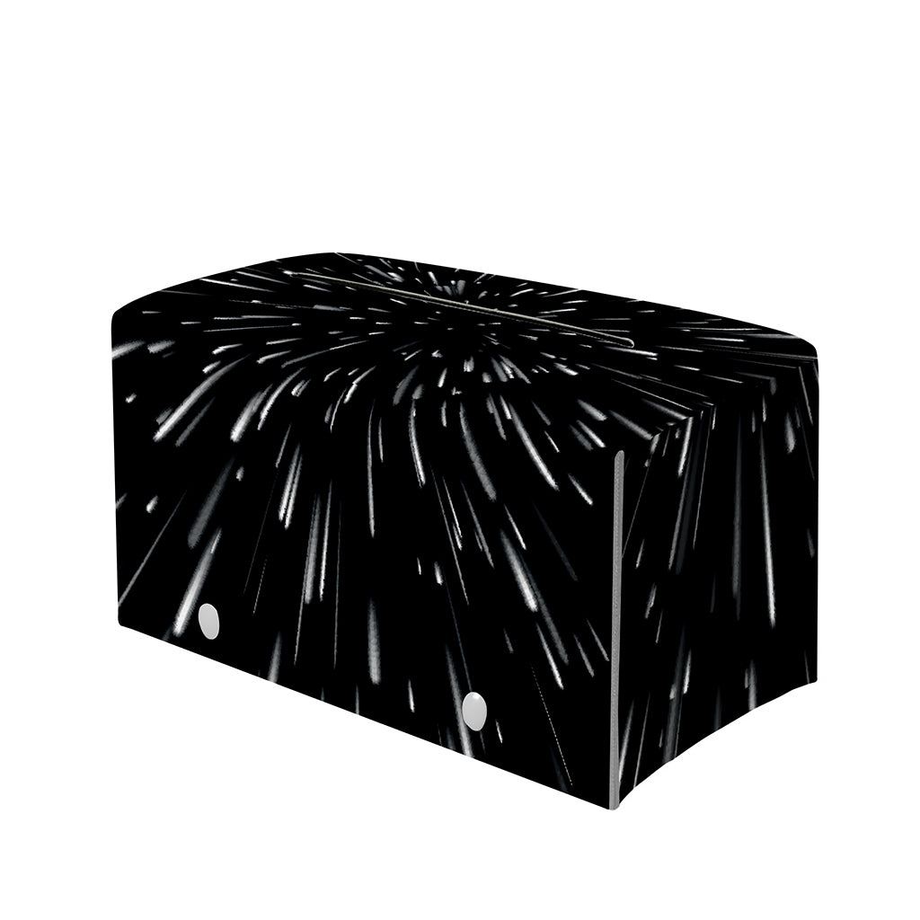 Galaxy Hyperspace Print Leather Tissue Box Cover