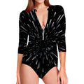 Galaxy Hyperspace Print Long Sleeve Swimsuit