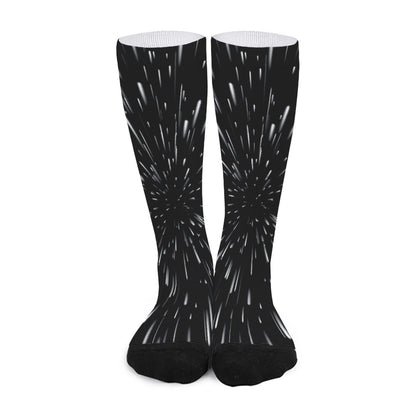 Galaxy Hyperspace Print Long Socks