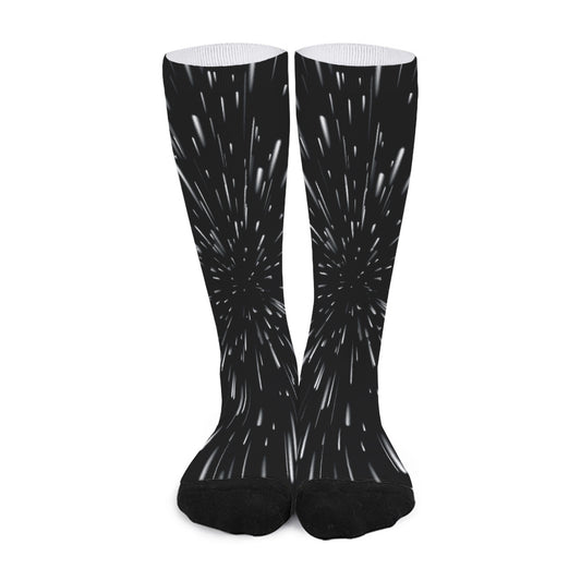 Galaxy Hyperspace Print Long Socks