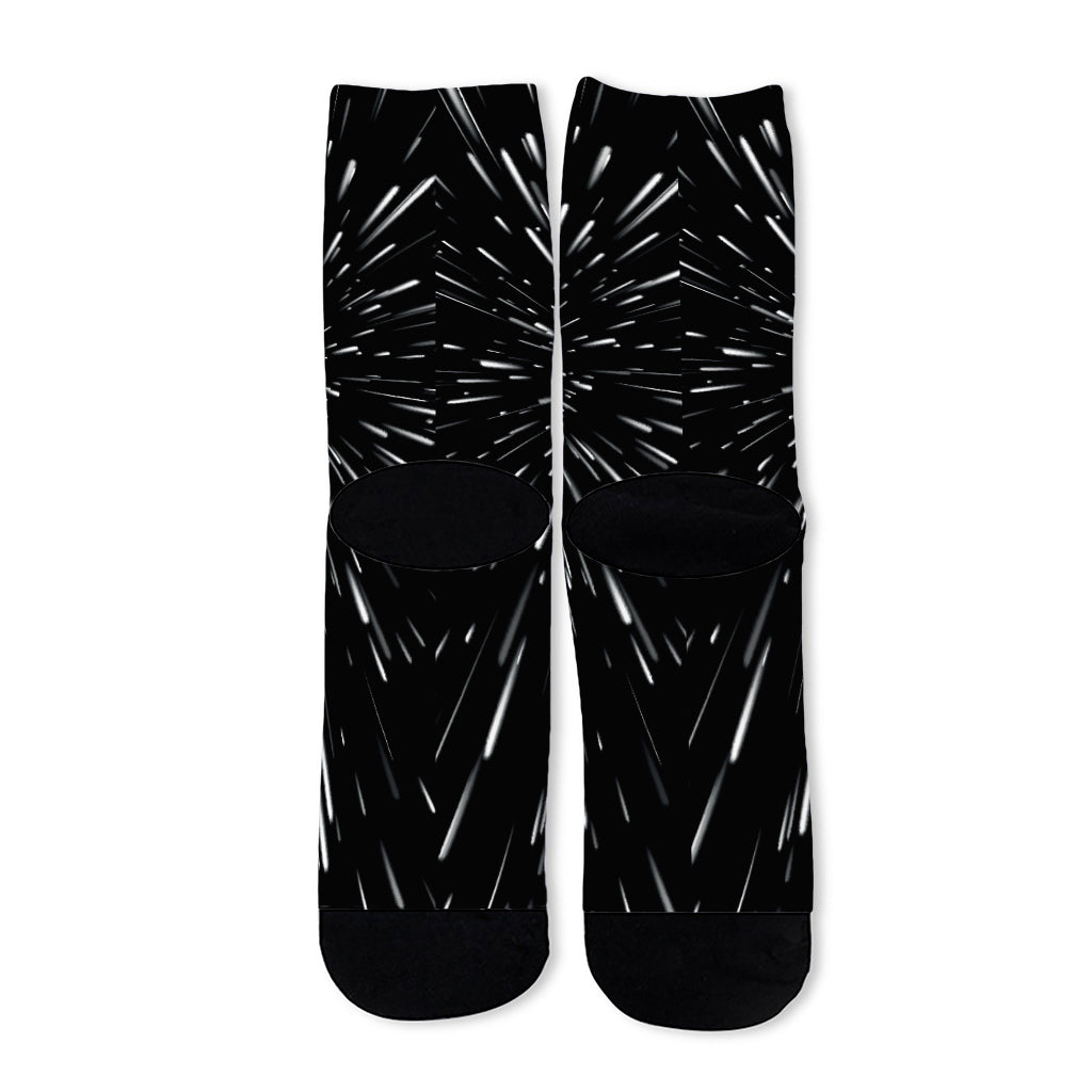 Galaxy Hyperspace Print Long Socks