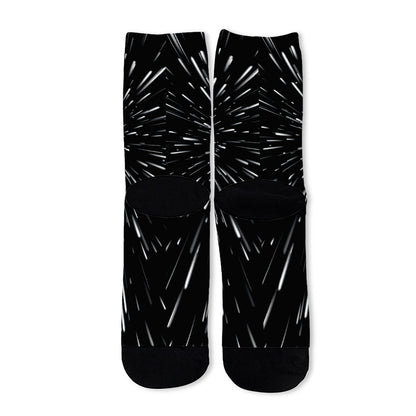 Galaxy Hyperspace Print Long Socks