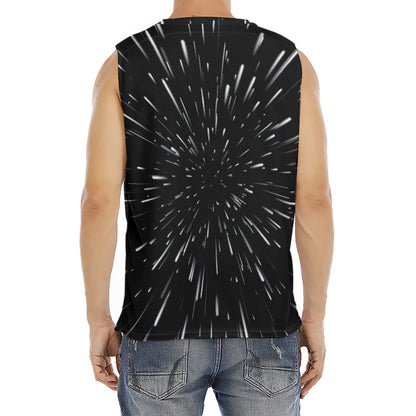 Galaxy Hyperspace Print Men's Fitness Tank Top