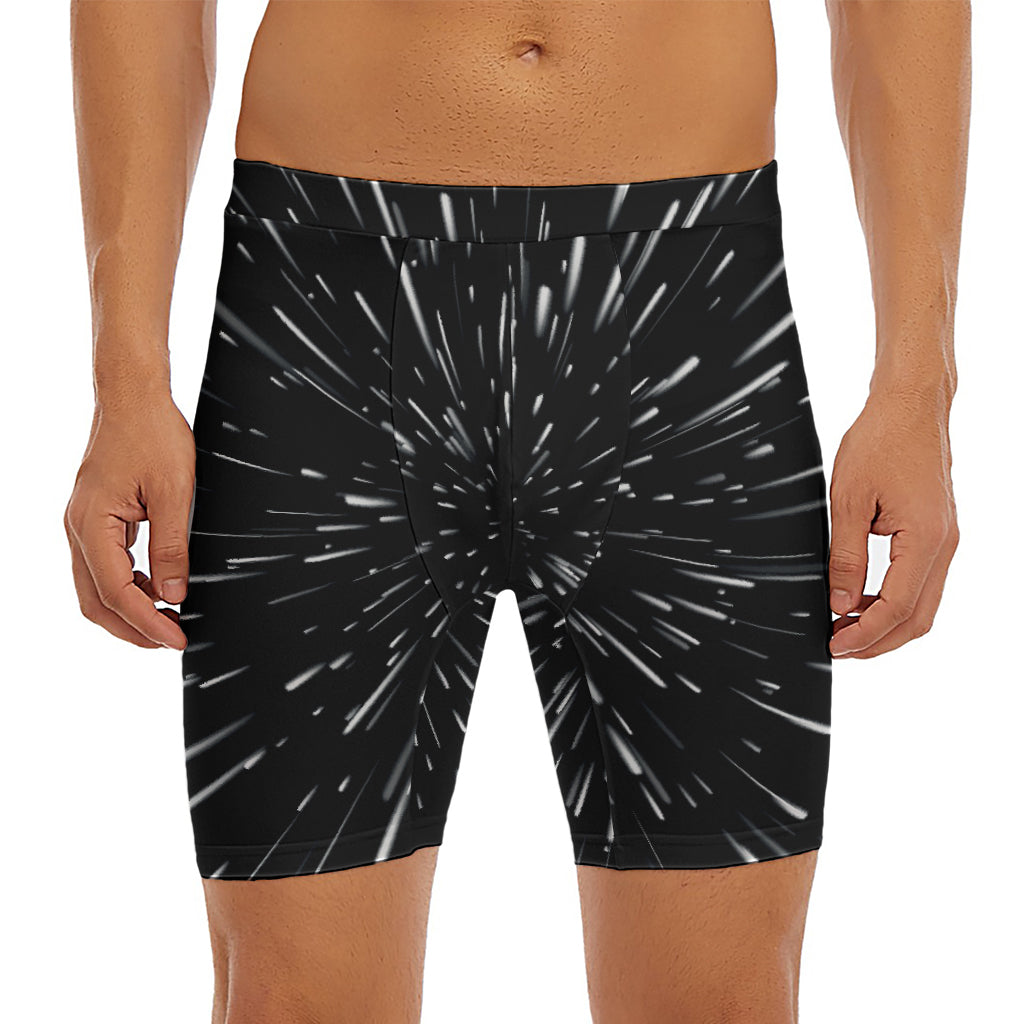 Galaxy Hyperspace Print Men's Long Boxer Briefs