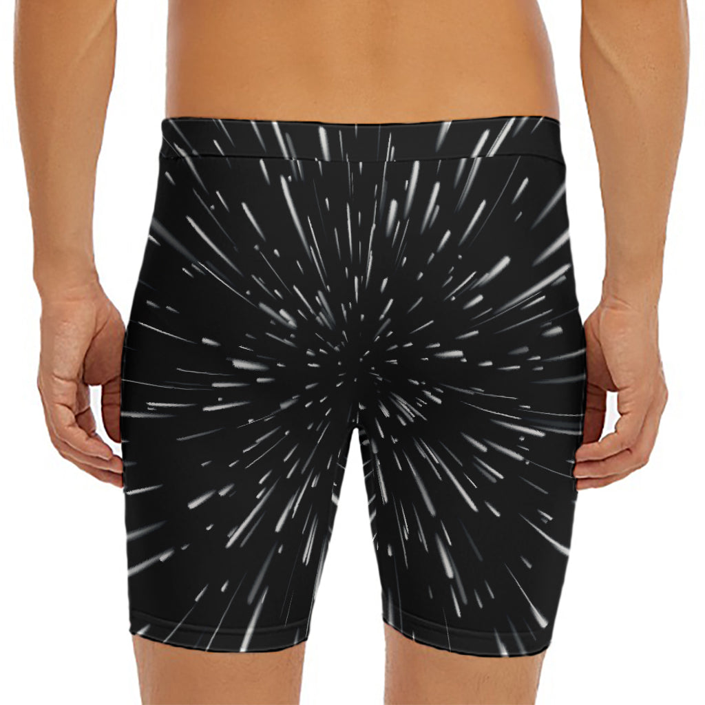 Galaxy Hyperspace Print Men's Long Boxer Briefs