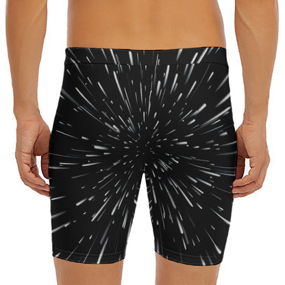 Galaxy Hyperspace Print Men's Long Boxer Briefs