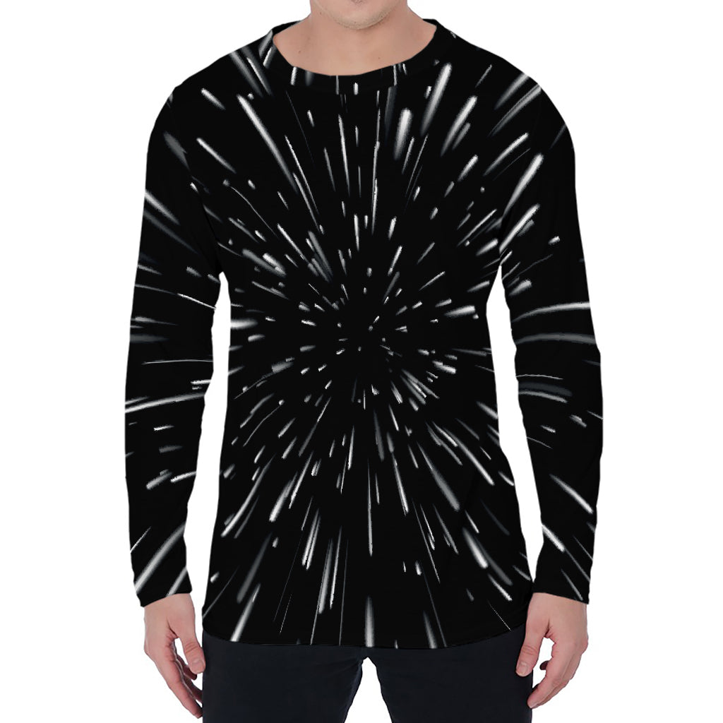 Galaxy Hyperspace Print Men's Long Sleeve T-Shirt