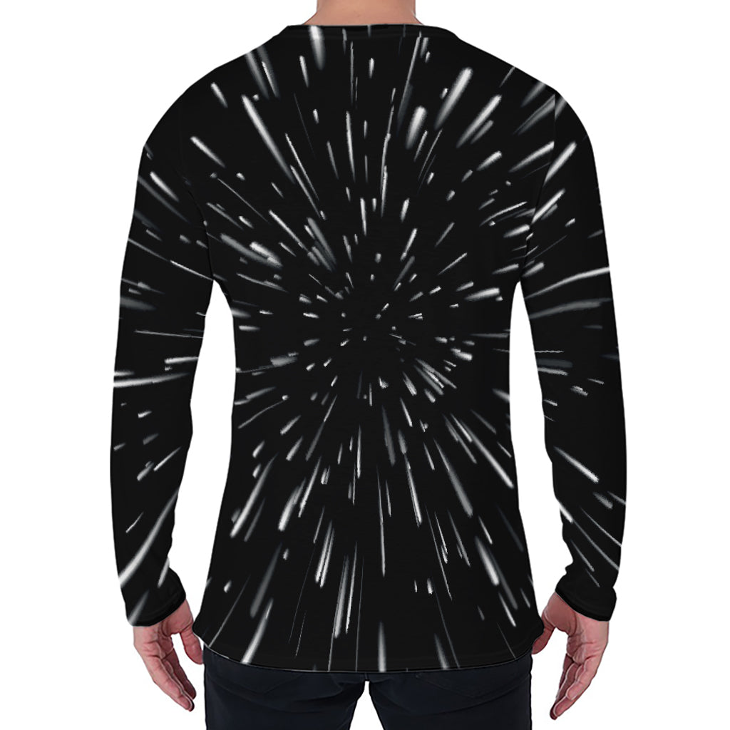 Galaxy Hyperspace Print Men's Long Sleeve T-Shirt